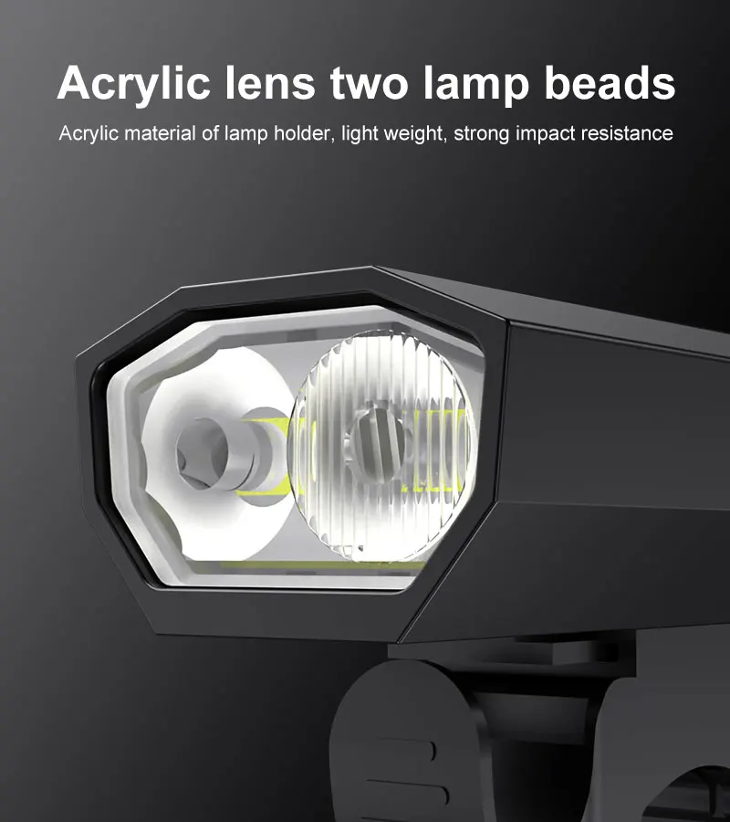 PHMAX Bicycle Flashlight 1500mAh 500 Lumens LED MTB Bike Front Light USB Rechargeable Rainproof Bike Lamp Set Bicycle Headlight