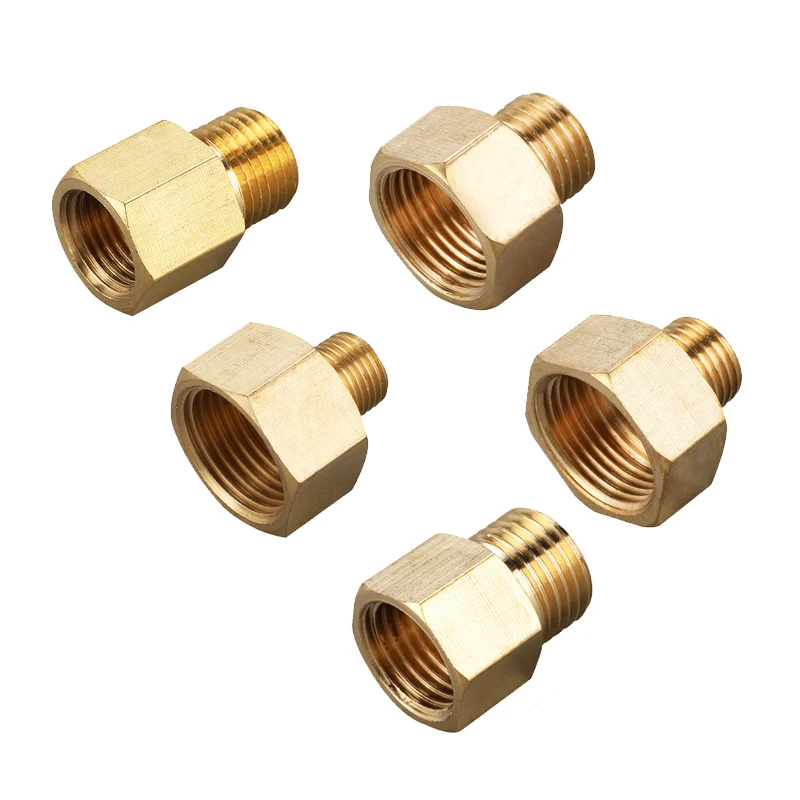 1/8" 1/4" 3/8" 1/2" Male to Female Brass Coupler Adapter Threaded Fitting Thread Pipe Connectors pipe fitting