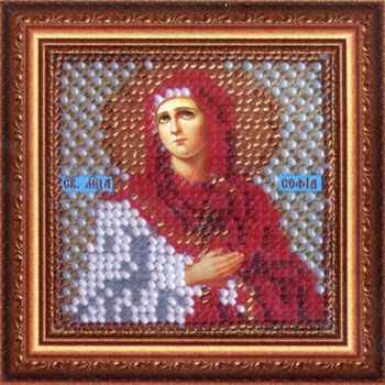

050 PMI set for embroidery with beads 'вышивальная mosaic 'icon 'St martyr sofya', 6,5*6,5 cm