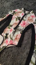 Bañador estampado de flores para mujer, una pieza, monokini, manga larga, traje de baño para surfear