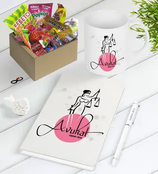 

Personalized Attorney Nostalgic Lezzetler Notebook Pen Mug Gift Seti-11