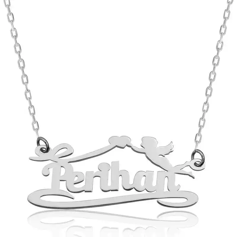

Sterling silver Personalized Is Cupid Love Arrow Necklace