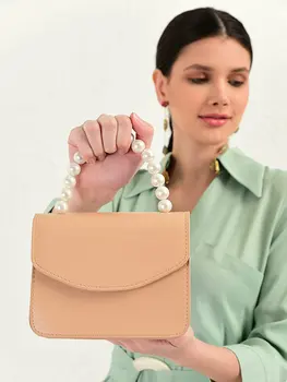 

Elegant Pearl Detail Mini Hand Bag
