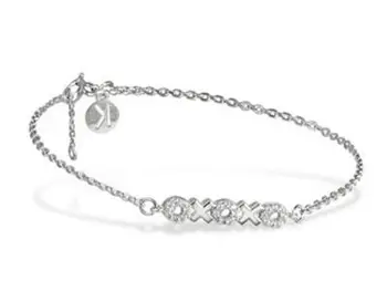 

Sterling silver bracelet with zircon center motifs kisses and hugs