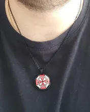 Badge Necklace Jewelry Pendant Umbrella Crystal Biochemical Gift Convex Round Glass Company