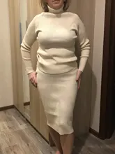 Skirt Suit Knitting MVGIRLRU Two-Piece Women's Sweater Costume