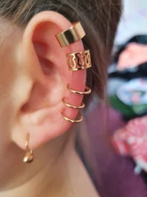 12 unids/set 2020 de oro de moda Color puños de oído hoja pendientes de Clip pendientes largos aretes pendientes para las mujeres los escaladores sin Piercing falso cartílago accesorios de aretes