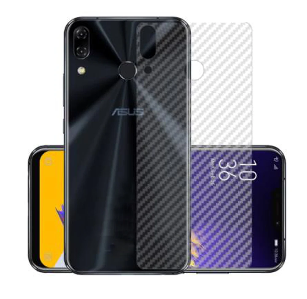 

for Asus Zenfone 5 ZE620KL 5Z ZS620KL 5Q Back Screen Protector 3D Carbon Fiber Ultra Thin Protective Film-2 Packs-Transparent