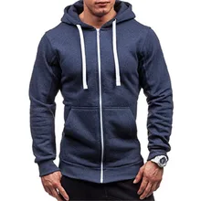 Men Classic Hoodies Zipper Long Sleeve Male Sweatshirt Hoodies Winter Jacket Coat Male Zipper Pocket Solid Casual Hoodies