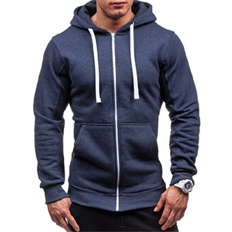 2020 Summer Men Casual Hoodies Male Sweatshirt Zipper Long Sleeve Hooded Spring Jacket Coat Male Zi