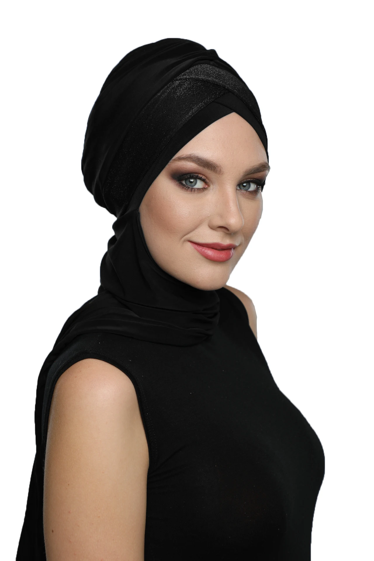 2022 New Fashion Crossed Piqué With Shawl Ready Made Turban Hijab Bonnet Scarf Cancer Cap Special Women Product Beret Bandana Muslim Chemo All Season Lame Pearl Bead