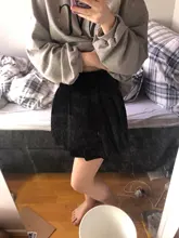 Velvet-Skirt Jk Streetwear Harajuku Japanese Gothic Punk Fashion High-Wasit Dark Women