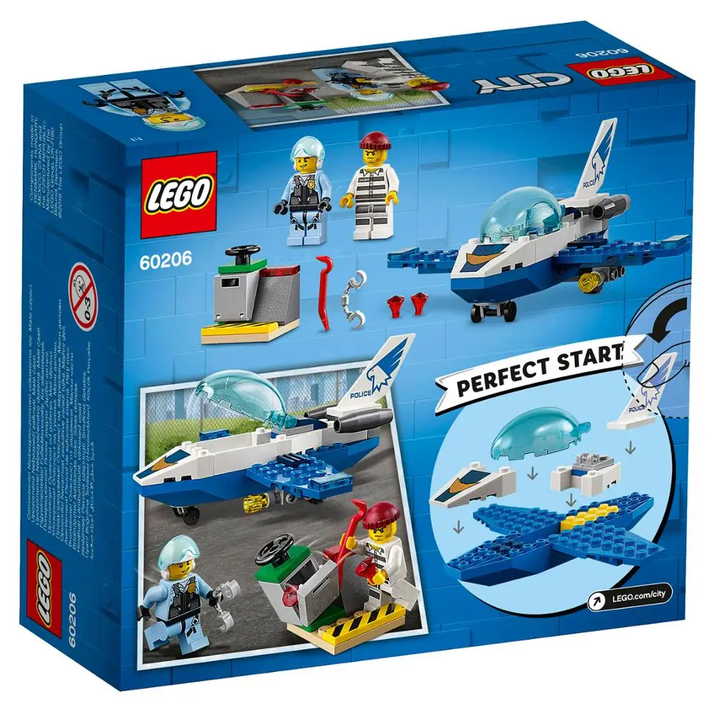 Constructor LEGO City 60206 Air Police: Patrol Plane lego constructors, lego,  lego for boys, a gift for a boy, gifts for children, a gift, constructors,  toys for boys, lego vehicles, cars, transport