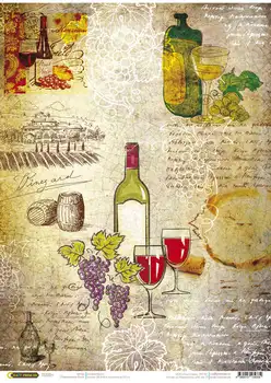 

Rice paper for decoupage craft Premier "" map of wines "", 28,2X38,4 cm