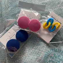 CWEEL-pendientes negros para mujer, aretes bohemios de geometría azul, joyería de moda, redondos de acrílico, aretes de boda bohemios