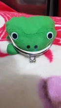 1 Uds. De cartera con forma de rana para Cosplay, monedero con forma de Animal verde, monedero de felpa suave, Mini cartera para tarjetas delgada