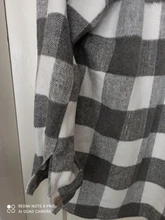 Loose Top Blouses Shirts Grey Plaid Pocket Chic Female Casual Fashion Women Ladies Streetwear