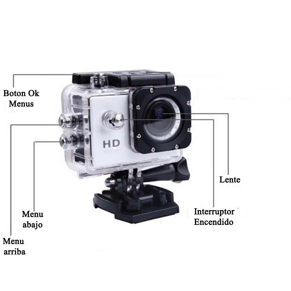 CAMARA DE ACCION WITHTECH HD, CON CARCASA ACUATICA