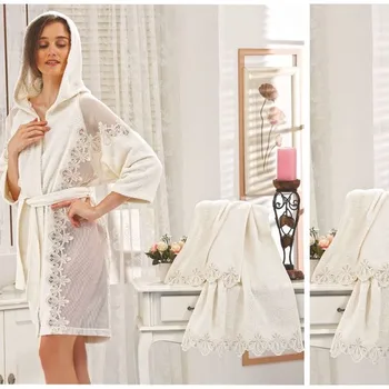 

Liviadora French Ruched Women Dowries Bamboo Bathrobe Set 08