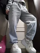 Joggers informales de lana para mujer, pantalones de chándal holgados de cintura alta, Hip-Hop, para correr, trotar, ropa de calle, 2020