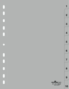 

Plastic separator for 1-10 sections, A4 format Gray