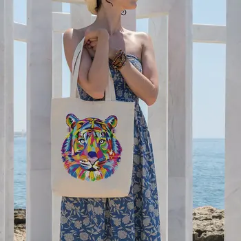 

Angemiel Bag Color Burst Lion Shopping Beach Tote Bag