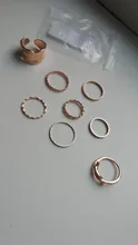 7pcs Fashion Punk joint Ring Set Geometric Twist Minimalist Jewelry Metal circular golden