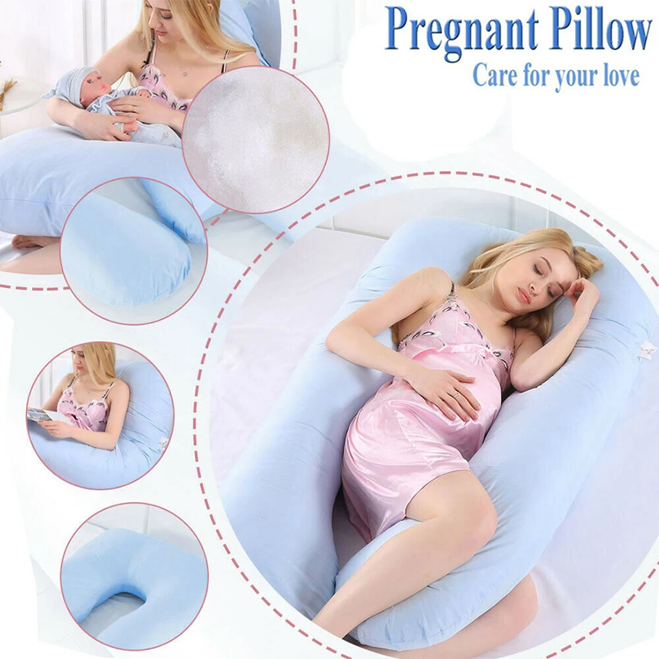 Pillow for pregnant women linen Cushion for whole body for pregnant women Comfortable U shape Pillow long side