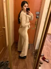 Womens Outfits Tracksuit-Set Pants Two-Piece-Set Knitted Yedinas Korean Winter Casual