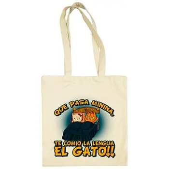 

Cloth bag Hello Kitty and Garfield passing Minina ate your tongue cat