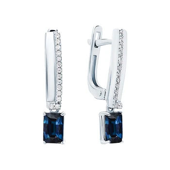 

Silver earrings with sitals and cubic zirconia sunlight sample 925