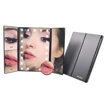 

Dolovemk Makeup Mirror with Lights 21 LED Vanity Mirror,1X/2X/3X/10X Magnification,Rotation Touch Screen,Dual Power Supply