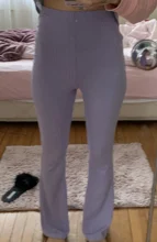 Sweetown-Pantalones elásticos de punto para mujer, de color morado Joggers Y2K, acampanados, ajustados, de cintura alta, estilo Vintage de los 90