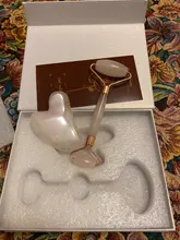 Rodillo de cuarzo rosa natural para masaje facial, rodillo para masaje facial con piedra de jade natural, adelgazante, eliminación de arrugas en cara y barbilla, herramienta para el cuidado de la belleza