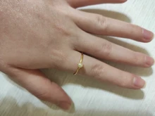 ZHOUYANG-Anillo delicado delgado de estilo minimalista con una mini perla, joyería fina, color amarillo claro dorado
