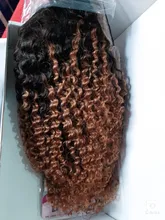 Peluca rizada de cabello humano para mujer Peluca de cabello humano rizado de estilo mongol degradado, con malla frontal 13X4, prearrancada, densidad del 180, Remy, Dream Beauty