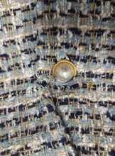 Vimly mujeres Blazers otoño primavera elegante solapa solo botón Tweed chaqueta delgada de negocios Casual abrigo mujer F3728