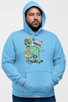 

Angemiel Wear Awesome Skateboarder Dinosaur Blue Men 'S Hooded Sweatshirt