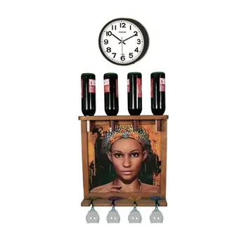 

Wall Clock Wall art murals wall mounted wine whiskey beer bottle rack holder Bar wine rack Wall decor