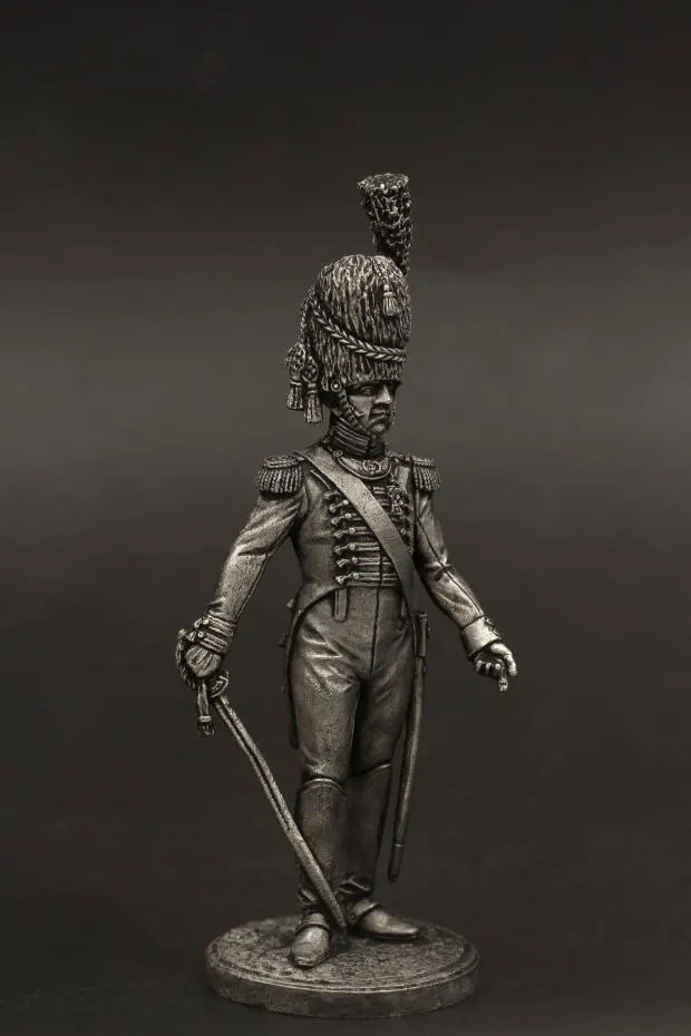 

1:30 Scale Tin Metal Napoleonic War Westphalia Grenadier Officer Static Exquisite 60 mm Soldier Figure Statuette Miniature Model