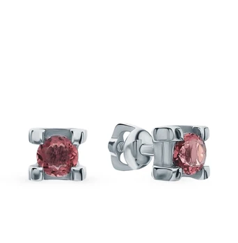 

Silver earrings with rhodolite sunlight sample 925