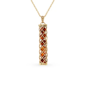 

Silver Pendant with amber sunlight sample 925