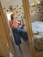 Pantalones informales de pierna ancha para mujer, pantalón plisado, elástico, de cintura alta, holgados, de gasa, para verano