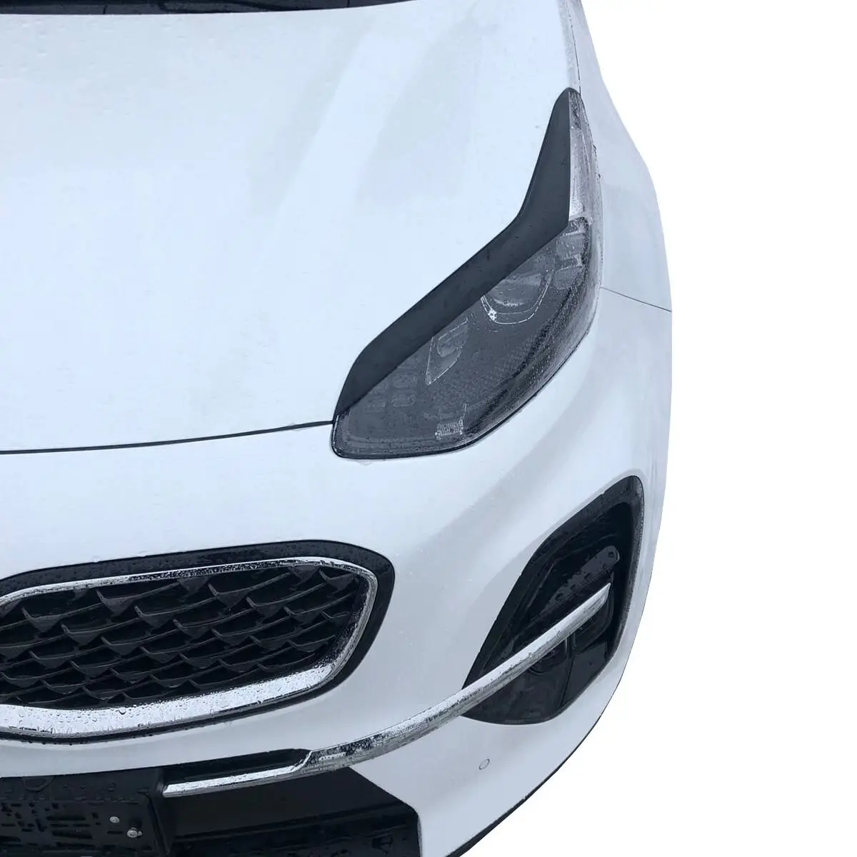 Реснички Накладки На Передние Фары Угловатые Для Kia Sportage 4 2016-2020 / АБС Пластик |