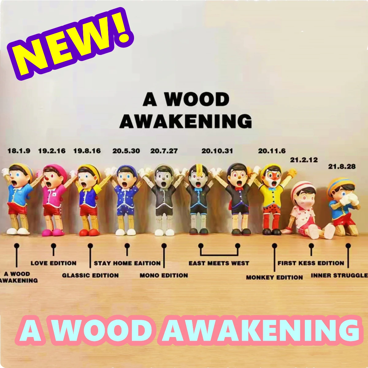 Pino A Wood Awakening Juce Gace Mighty Jaxx Action Figure Limited Collectible Toys Model Dolls Vinyl Figurines |