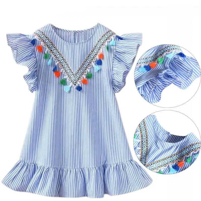 

Girls Dress 2019 Summer New Girls 100% Cotton Round Neck Sleeveless Big Dot Minnie Cartoon Short-sleeved Dress 3-7Y