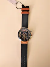 CURREN-Reloj de pulsera deportivo de lujo para hombre, cronógrafo de cuero de moda, con fecha
