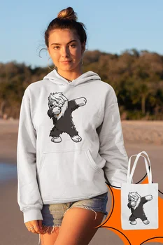 

Angemiel Wear Dog White Women 'S Hooded Sweatshirt Bags Kombin
