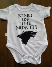 DERMSPE-Pelele de manga corta con estampado bonito de letras, ropa blanca, rey del norte