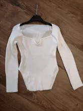 Ropa de primavera y verano para mujer, Jersey sexy elástico de cintura alta con cuello cuadrado y mangas completas, WK080, 2021